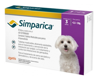 SIMPARICA 1 TABLETA 80 MG  - 2.5KG - 5KG