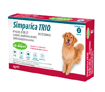 SIMPARICA TRIO X 1 TABLETA -   20  A 40KG