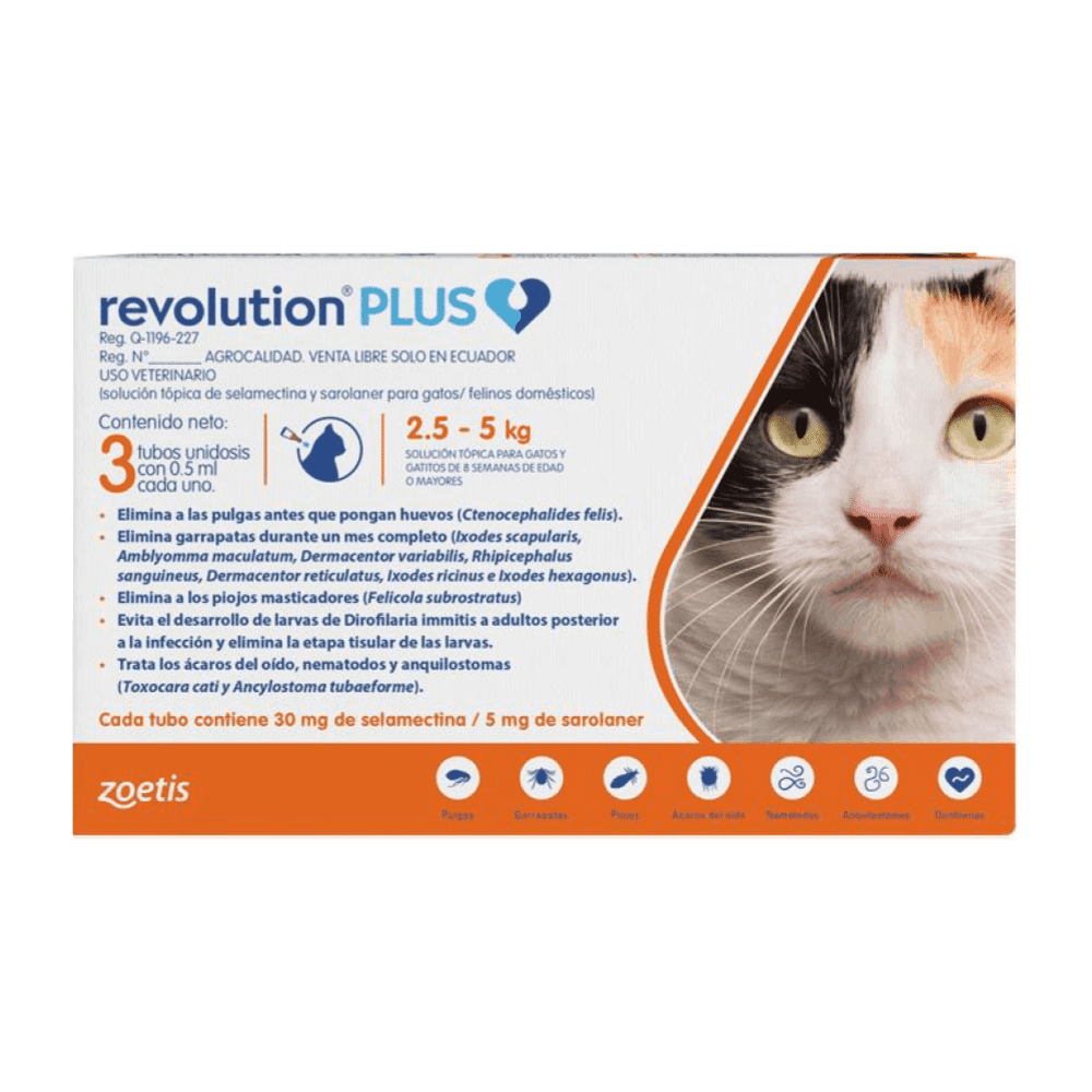 REVOLUTION PLUS GATOS 1 PIPETA - 2.5 A 5KG