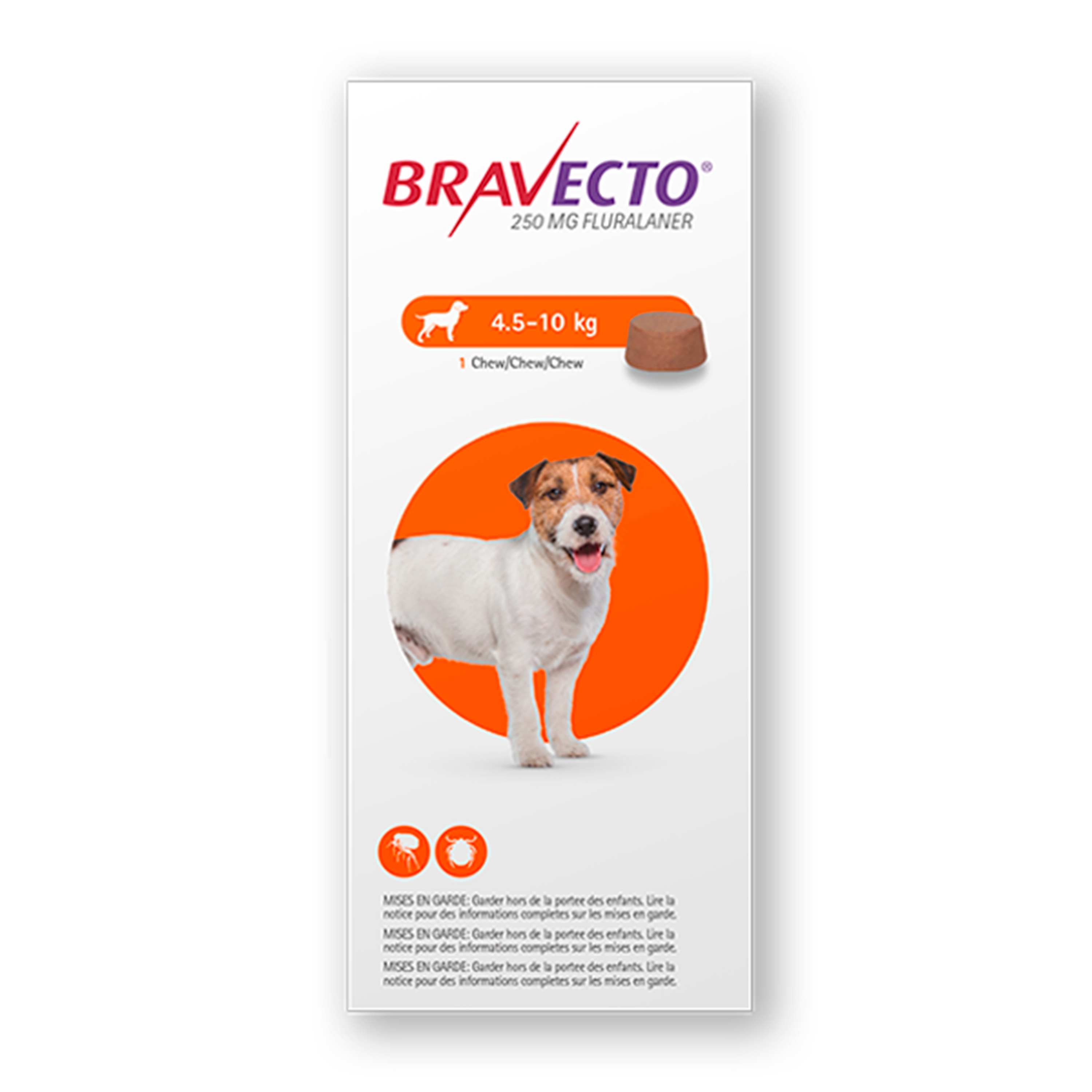 BRAVECTO PERROS 250 MG. (De 4.5 - 10 KG.)